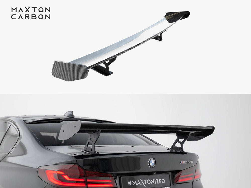 Maxton Design Carbon Spoiler With Internal Brackets Uprights BMW 5 / M5 Sedan G30 / F90 - CF-BM-5-G30-MPACK-WING5-INT-245-P-1 - Image 1