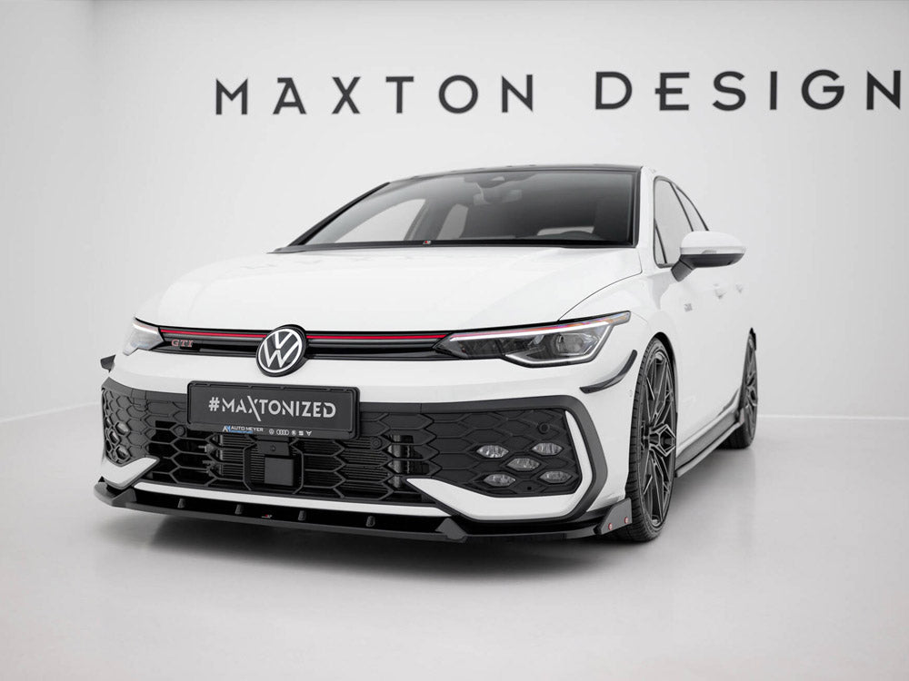 Maxton Design Front Splitter V.2 + Flaps Volkswagen Golf GTI / GTE / R-Line Mk8 Facelift - VW-GO-8F-GTI-FD2G+FSF1B - Image 2