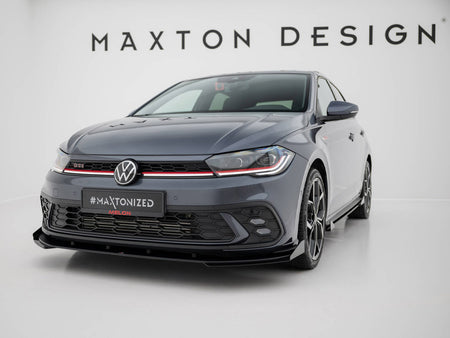 Maxton Design Street PRO Front Splitter + Flaps Volkswagen Polo GTI Mk6 Facelift - VWPO6FGTICNC-FD1B+FSF1G - Image 2