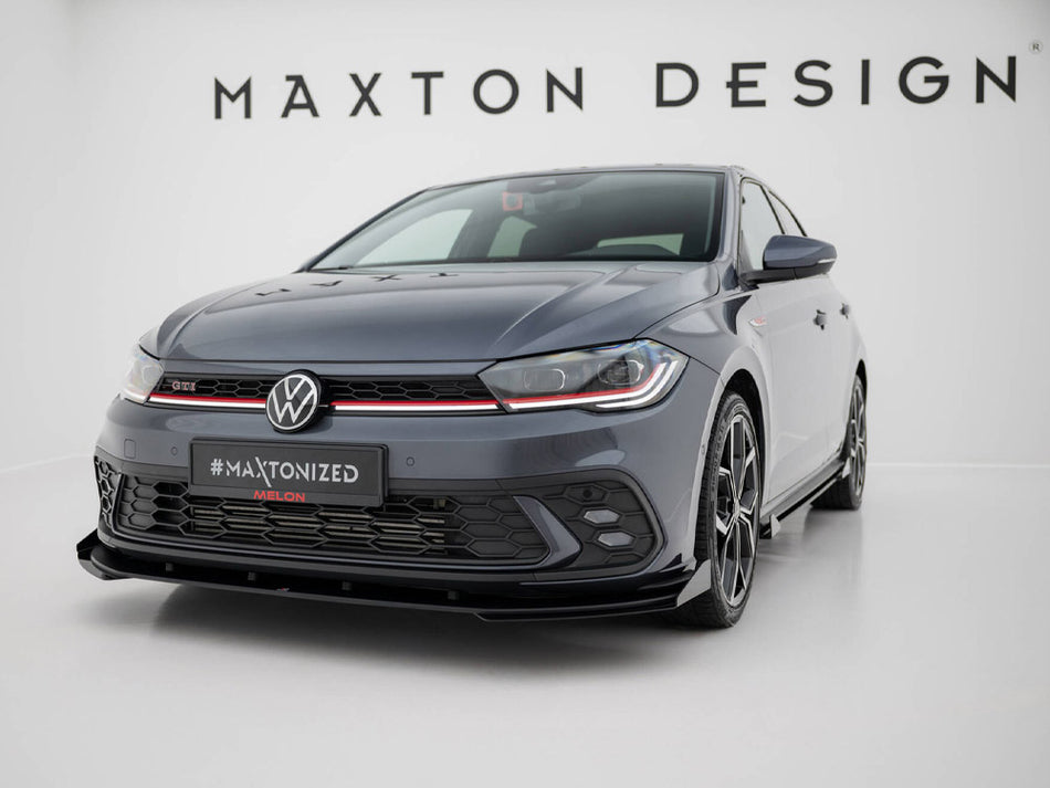 Maxton Design Street PRO Front Splitter + Flaps Volkswagen Polo GTI Mk6 Facelift - VWPO6FGTICNC-FD1B+FSF1G - Image 2