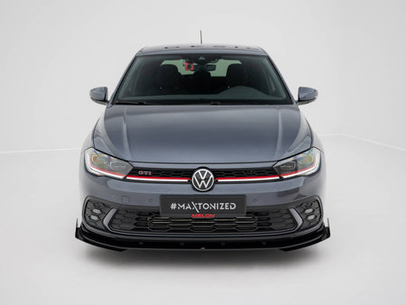 Maxton Design Street PRO Front Splitter + Flaps Volkswagen Polo GTI Mk6 Facelift - VWPO6FGTICNC-FD1B+FSF1G - Image 3