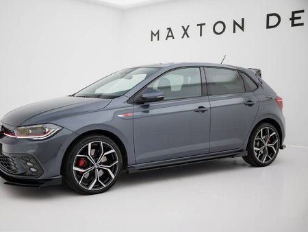 Maxton Design Street PRO Side Skirts Diffusers + Flaps Volkswagen Polo GTI Mk6 Facelift - VWPO6FGTICNC-SD1B+SF1G - Image 2