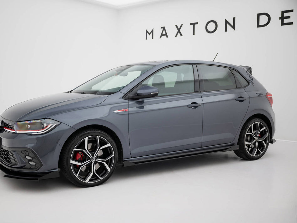 Maxton Design Street PRO Side Skirts Diffusers + Flaps Volkswagen Polo GTI Mk6 Facelift - VWPO6FGTICNC-SD1B+SF1G - Image 2