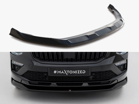 Maxton Design Front Splitter V.1 Skoda Kamiq Monte Carlo Mk1 Facelift - SK-KM-1F-MC-FD1G - Image 1