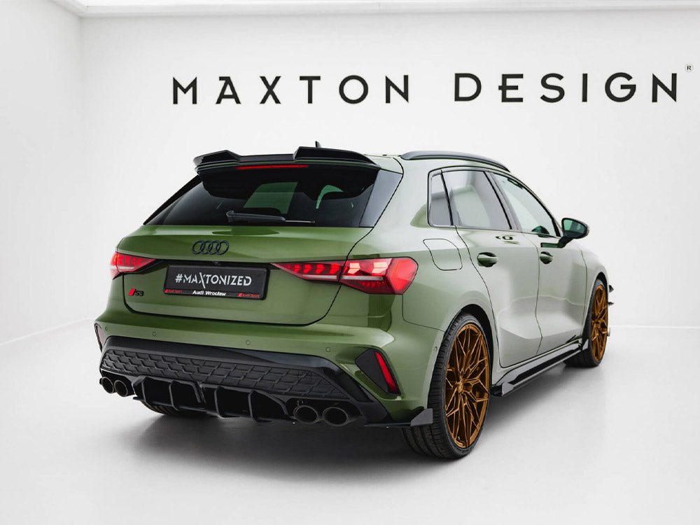 Maxton Design Street Pro Rear Side Splitters + Flaps Audi S3 Sportback 8Y Facelift - AUS38YFCNC-RSD1B+RSF1G - Image 2