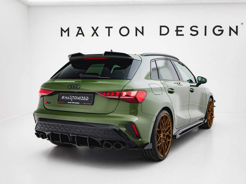 Maxton Design Street Pro Rear Side Splitters + Flaps Audi S3 Sportback 8Y Facelift - AUS38YFCNC-RSD1B+RSF1G - Image 2