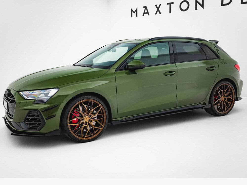 Street PRO Side Skirts Diffusers + Flaps Audi S3 Sportback / A3 S-Line Sportback 8Y Facelift