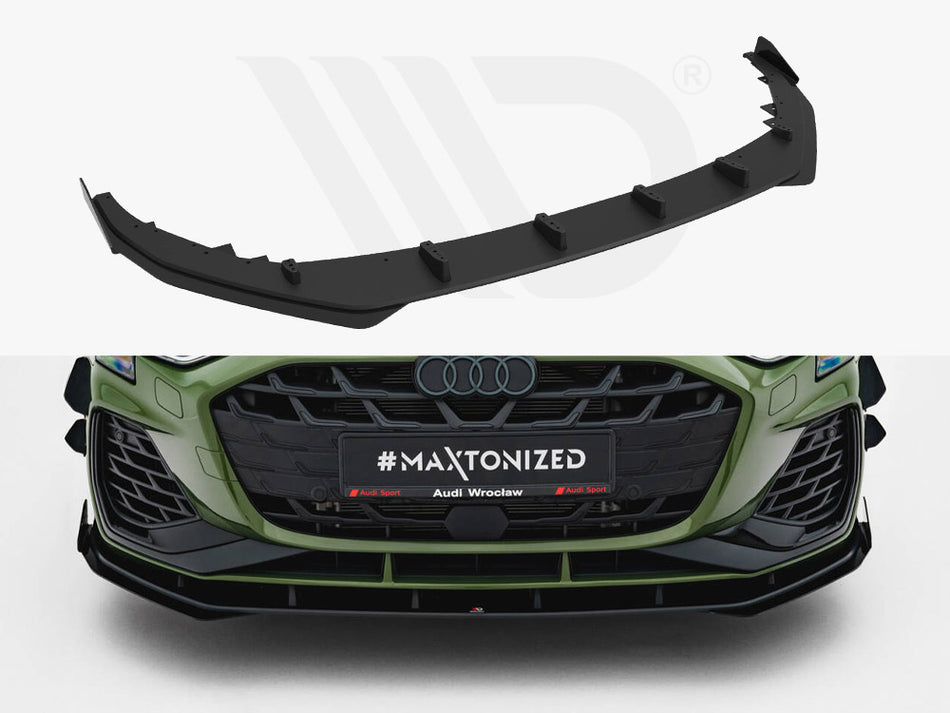 MAXTON DESIGN Street PRO Front Splitter V.1 + Flaps Audi S3 Sportback / A3 S-line Sportback 8Y Facelift