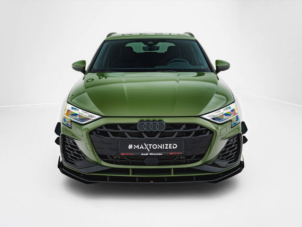 Maxton Design Street PRO Front Splitter V.1 + Flaps Audi S3 Sportback / A3 S-line Sportback 8Y Facelift - AUS38YFCNC-FD1B+FSF1G - Image 3