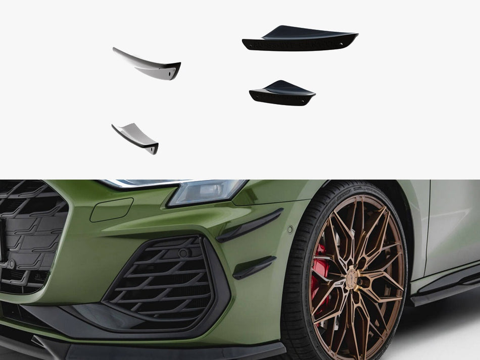 Maxton Design Front Bumper Wings (Canards) Audi S3 Sportback / A3 S-Line Sportback 8Y Facelift - AU-S3-8YF-CAN1 - Image 1