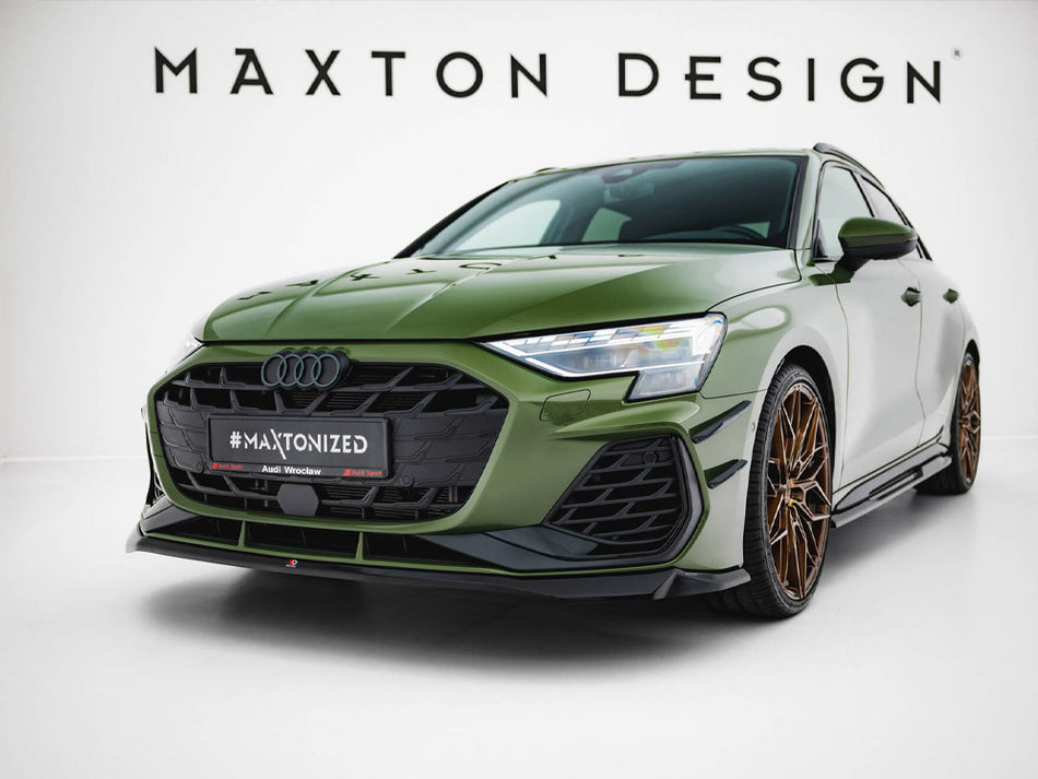 Maxton Design Front Splitter V.2 Audi S3 Sportback / A3 S-Line Sportback 8Y Facelift - AU-S3-8YF-S-FD2G - Image 2