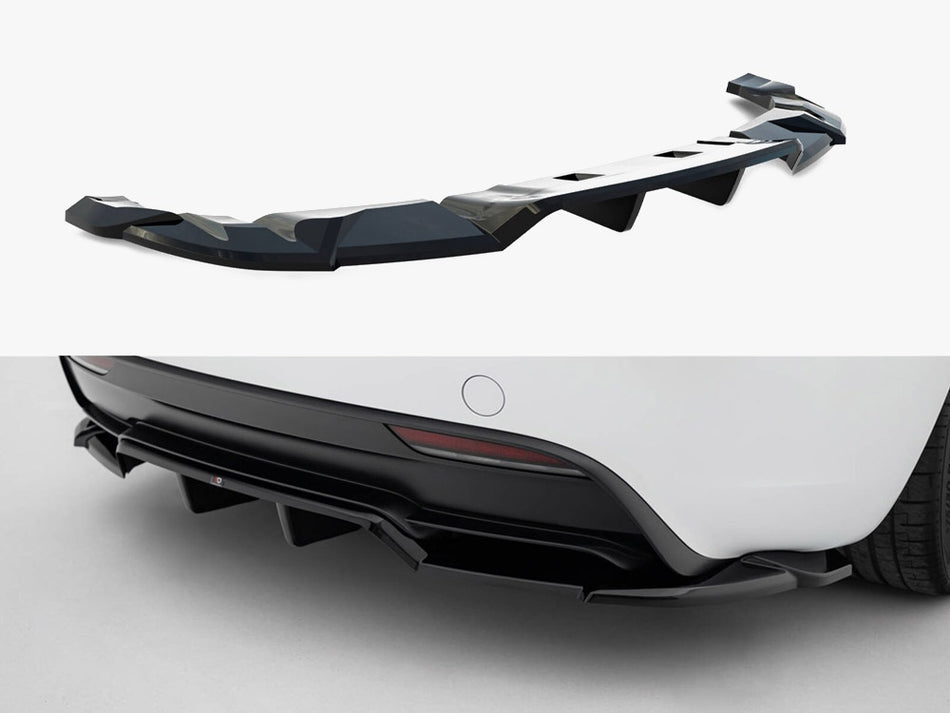 Maxton Design Rear Splitter (Vertical Bars) V.2 Tesla Model 3 Performance Mk1 Facelift - TE-MODEL3-1F-PFC-RD2G+RD3G - Image 1