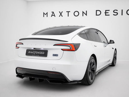 Maxton Design Rear Splitter (Vertical Bars) V.2 Tesla Model 3 Performance Mk1 Facelift - TE-MODEL3-1F-PFC-RD2G+RD3G - Image 2