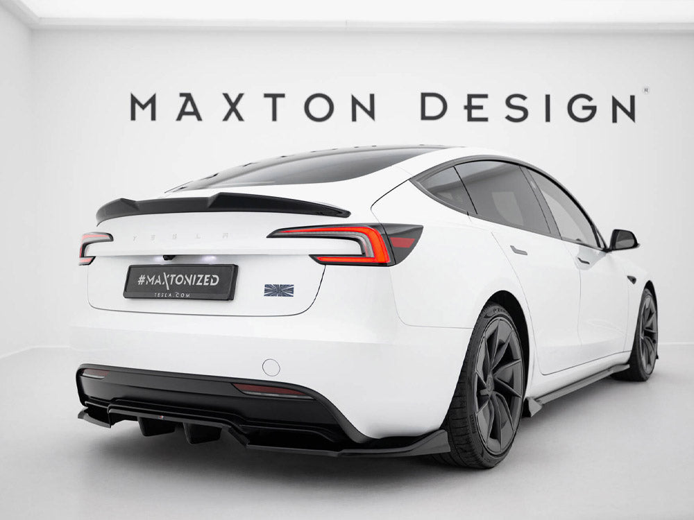 Maxton Design Rear Splitter (Vertical Bars) V.1 Tesla Model 3 Performance Mk1 Facelift - TE-MODEL3-1F-PFC-RD1G+RD3G - Image 2