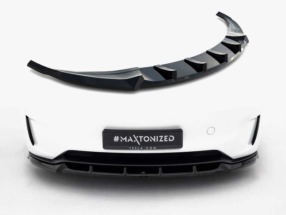 Maxton Design Front Splitter V.2 Tesla Model 3 Performance Mk1 Facelift - TE-MODEL3-1F-PFC-FD2G - Image 1