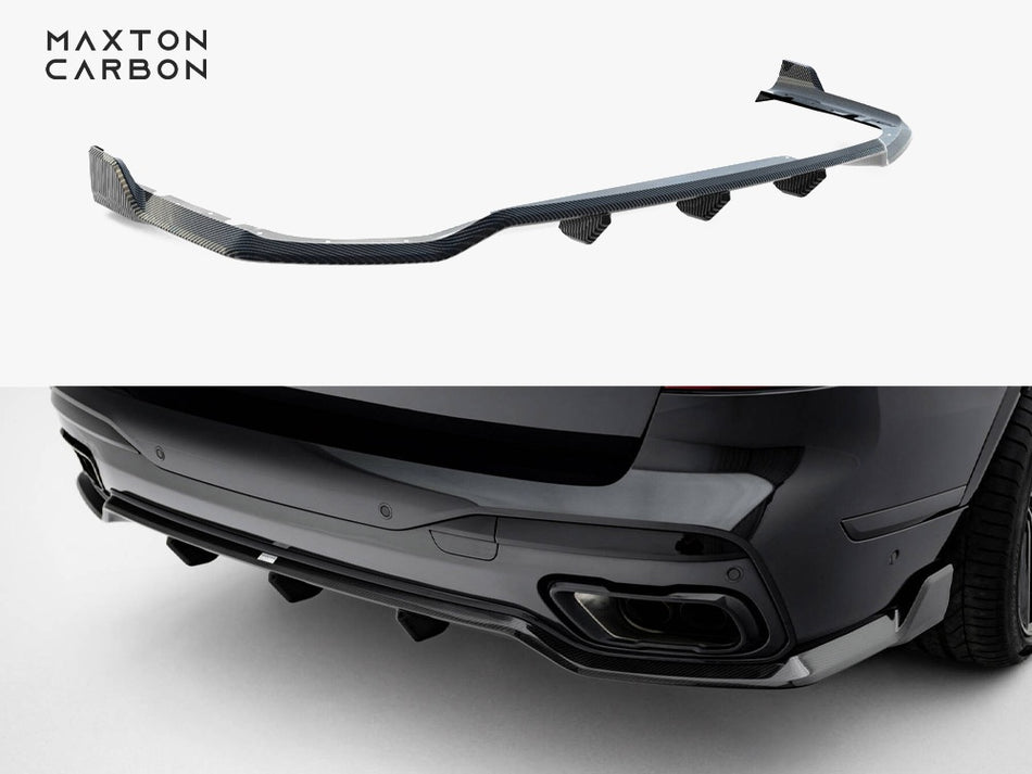 Maxton Design Carbon Fiber Rear Diffuser BMW X7 M-Pack G07 Facelift - CF-BM-X7-07F-MPACK-RS1-245-P - Image 1