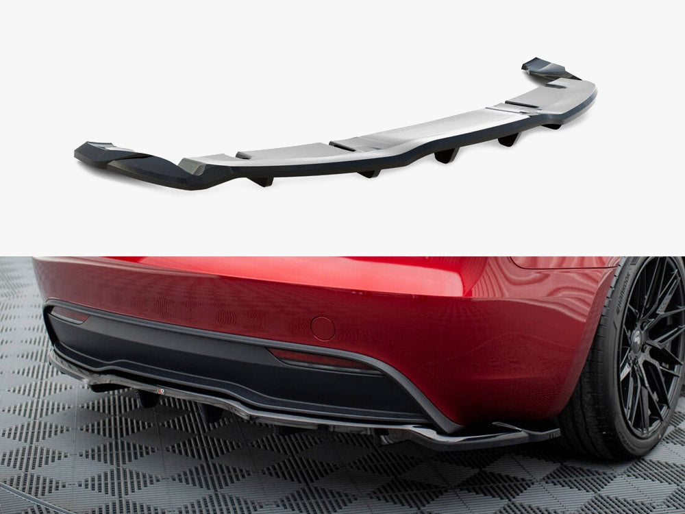 Maxton Design Rear Splitter (Vertical Bars) V.1 Tesla Model 3 FL Project Highland - TE-MODEL3-1F-RD1G+RD3G - Image 1