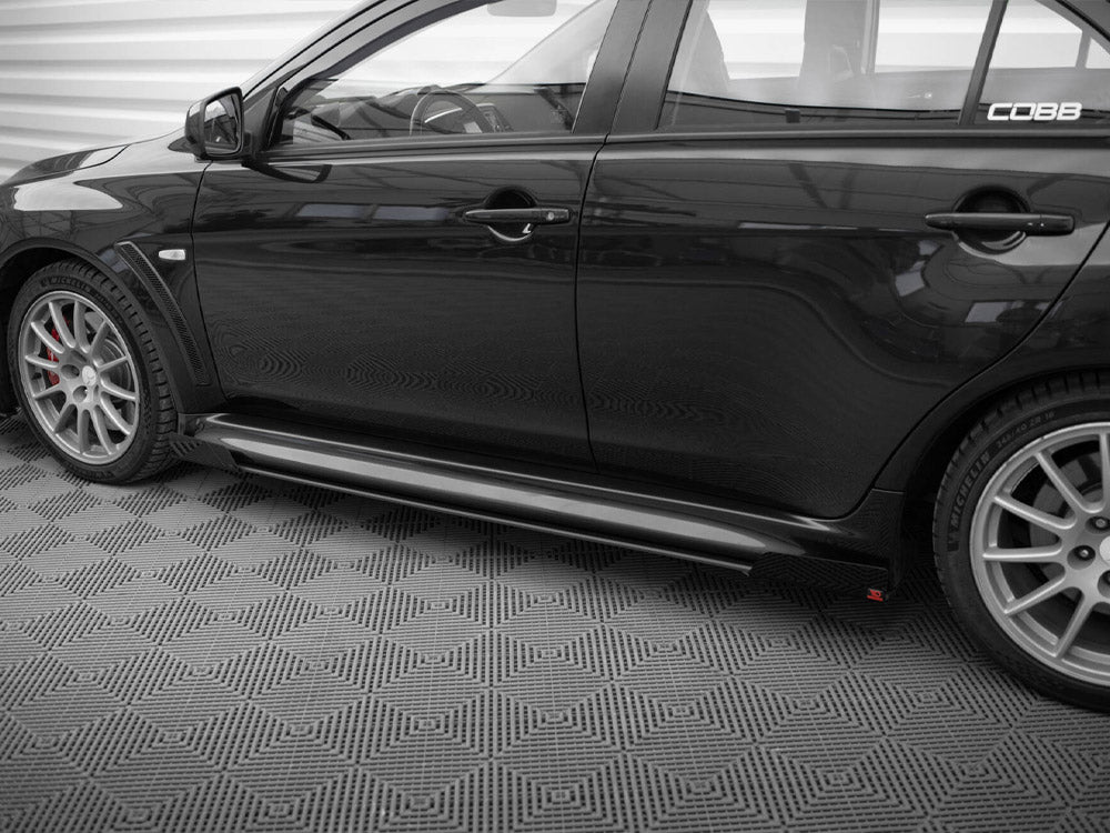 Maxton Design Street PRO Side Skirts Diffusers + Flaps Mitsubishi Lancer EVO X - MILA10EVOCNC-SD2B+SF1G - Image 4
