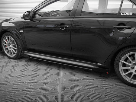 Maxton Design Street PRO Side Skirts Diffusers + Flaps Mitsubishi Lancer EVO X - MILA10EVOCNC-SD2B+SF1G - Image 4