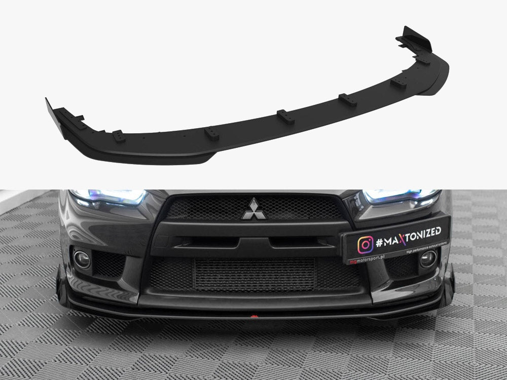 Maxton Design Street PRO Front Splitter V.1 + Flaps Mitsubishi Lancer EVO X - MILA10EVOCNC-FD4B+FSF1G - Image 1