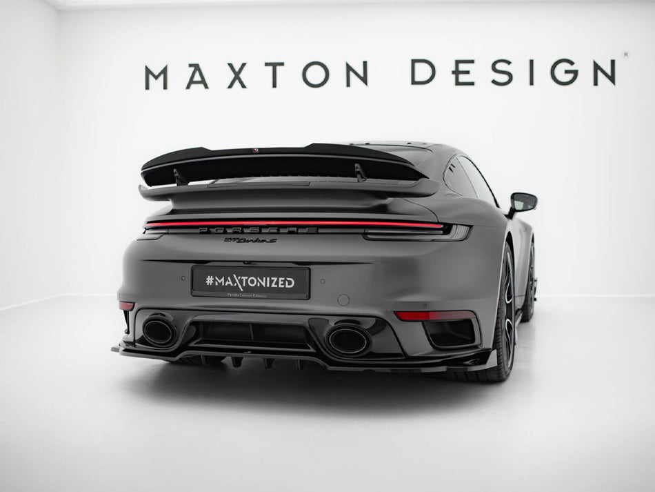 Maxton Design Rear Splitter (Vertical Bars) Porsche 911 Turbo S Sport Package 992 - PO-911-992-TURBO-S-SPORT-RD1G+RD2G - Image 2