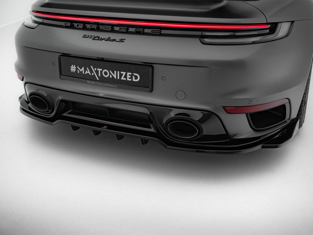 Maxton Design Rear Splitter (Vertical Bars) Porsche 911 Turbo S Sport Package 992 - PO-911-992-TURBO-S-SPORT-RD1G+RD2G - Image 3