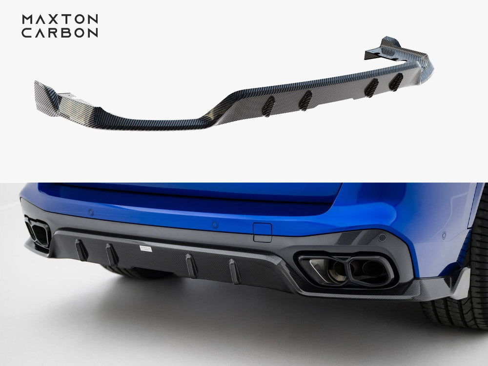 Maxton Design Prepreg Carbon Fiber Rear Diffuser BMW X5 M-Pack G05 Facelift - CF-BM-X5-05F-MPACK-RS1-245-P - Image 1