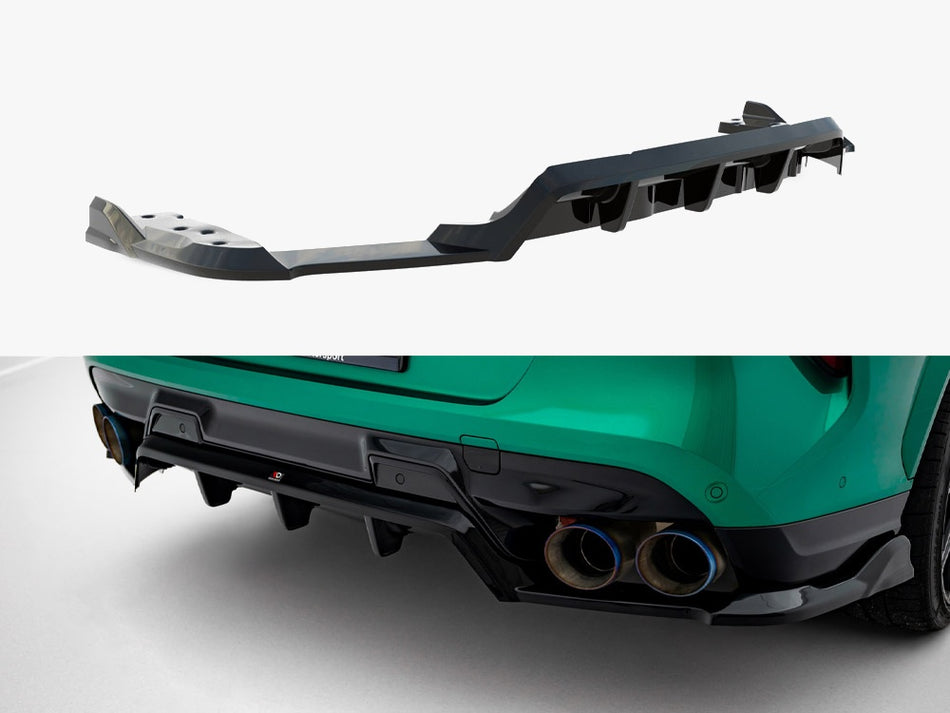 Maxton Design Rear Splitter (Vertical Bars) BMW X6 M F96 Facelift - BM-X6-F96-M-RD1G+RD2G - Image 1