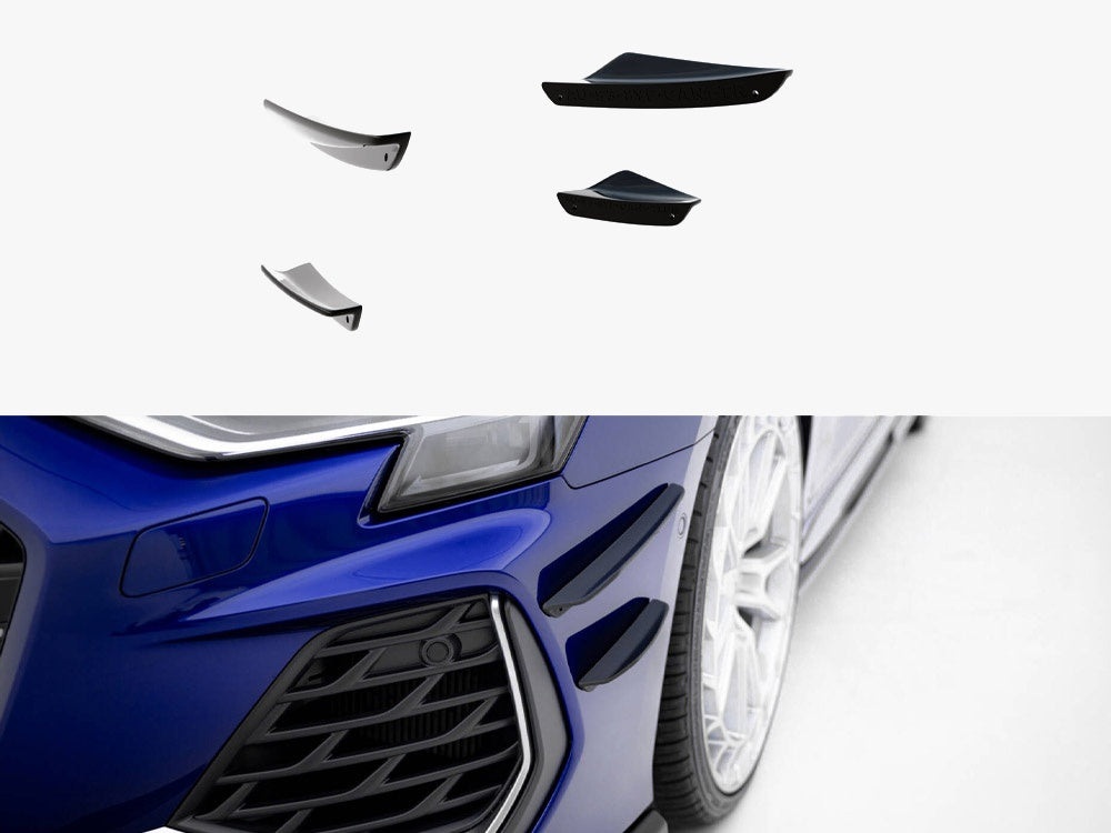 Maxton Design Front Bumper Wings (Canards) Audi A3 S-Line Sedan / S3 Sedan 8Y Facelift - AU-S3-8YF-CAN1 - Image 1