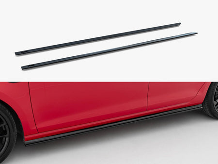 Maxton Design Side Skirts Diffusers V.2 Volkswagen Golf R / R-Line Mk7 Facelift - Carbon Look - VW-GO-7F-R-SD2C - Image 1
