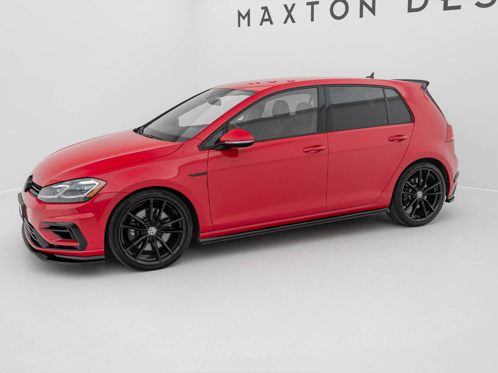 Side Skirts Diffusers V.2 Volkswagen Golf R / R-Line Mk7 Facelift - Carbon Look