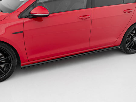 Side Skirts Diffusers V.2 Volkswagen Golf R / R-Line Mk7 Facelift - Carbon Look