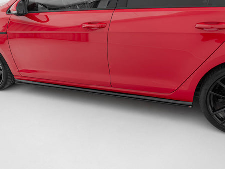 Side Skirts Diffusers V.2 Volkswagen Golf R / R-Line Mk7 Facelift - Carbon Look