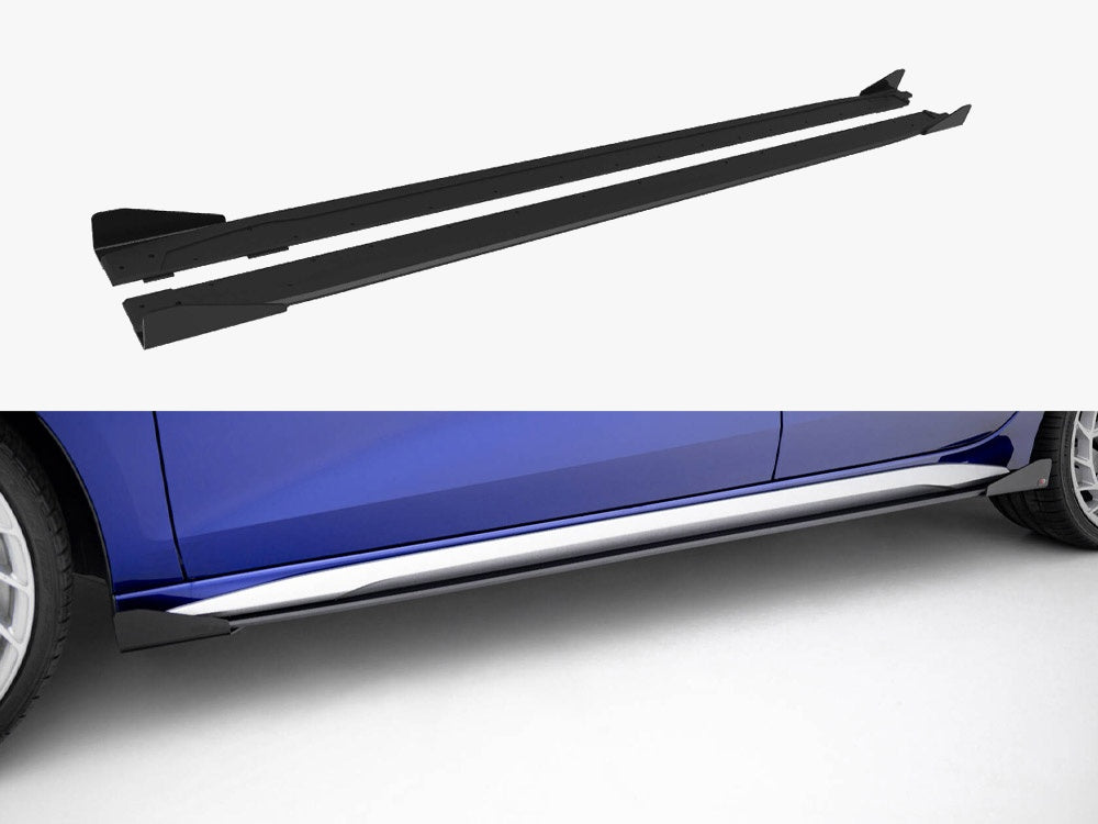 Maxton Design Street PRO Side Skirts Diffusers + Flaps Audi A3 S-Line Sedan / S3 Sedan 8Y Facelift - AUS38YFCNC-SD1B+SF1G - Image 1