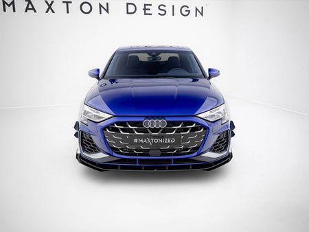 Maxton Design Street PRO Front Splitter V.1 + Flaps Audi A3 S-Line Sedan / S3 Sedan 8Y Facelift - AUS38YFCNC-FD1B+FSF1G - Image 3