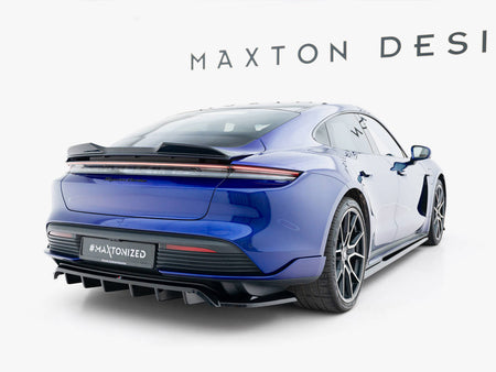 Maxton Design Rear Splitter (Vertical Bars) Porsche Taycan Turbo S Mk1 - PO-TAY-1-TURBO-S-RD1G+RD2G - Image 2