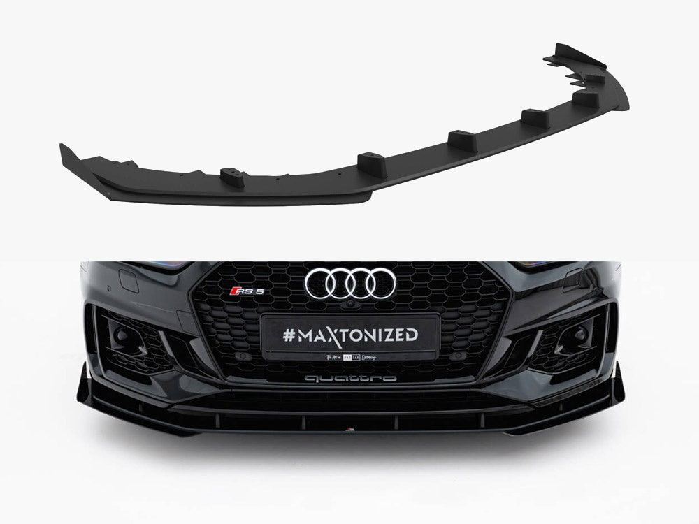 Maxton Design Street PRO Front Splitter V.1 + Flaps Audi RS5 Coupe / Sportback F5 - AURS52SBCNC-FD1B+FSF1G - Image 1