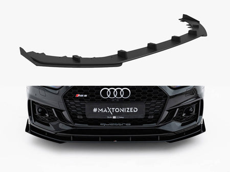 Maxton Design Street PRO Front Splitter V.1 + Flaps Audi RS5 Coupe / Sportback F5 - AURS52SBCNC-FD1B+FSF1G - Image 1