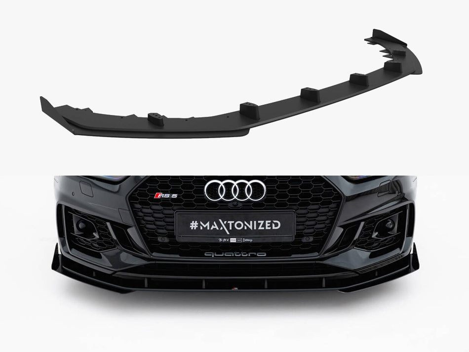 Maxton Design Street PRO Front Splitter V.1 + Flaps Audi RS5 Coupe / Sportback F5 - AURS52SBCNC-FD1B+FSF1G - Image 1