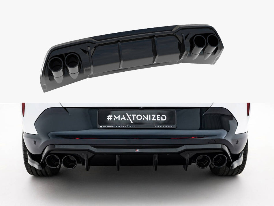 Maxton Design Rear Valance V.3 + Exhaust Ends Imitation Cupra Formentor Mk1 Facelift - CU-FO-1-RS3+RS3R+ - Image 1