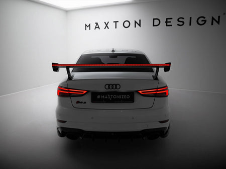 Maxton Design Carbon Spoiler With External Brackets Uprights + LED Audi A3 / A3 S-Line / S3 / RS3 Sedan 8V / 8V Facelift - CF-AU-S3-8V-S-WING5-EXT-245-P+LED - Image 4