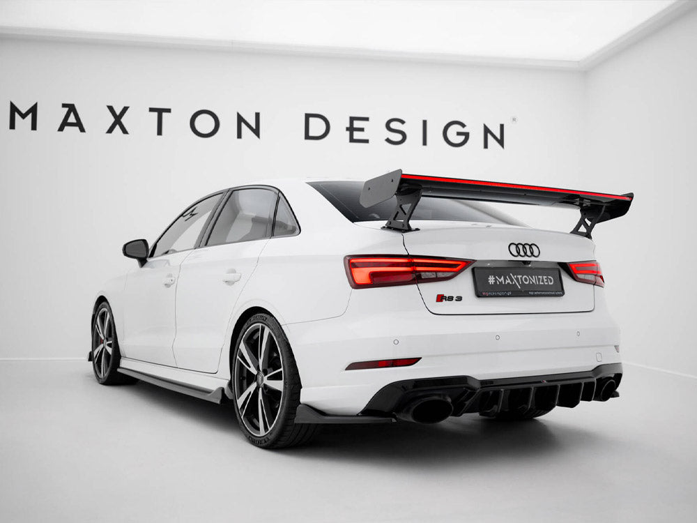 Maxton Design Carbon Spoiler With External Brackets Uprights + LED Audi A3 / A3 S-Line / S3 / RS3 Sedan 8V / 8V Facelift - CF-AU-S3-8V-S-WING5-EXT-245-P+LED - Image 6