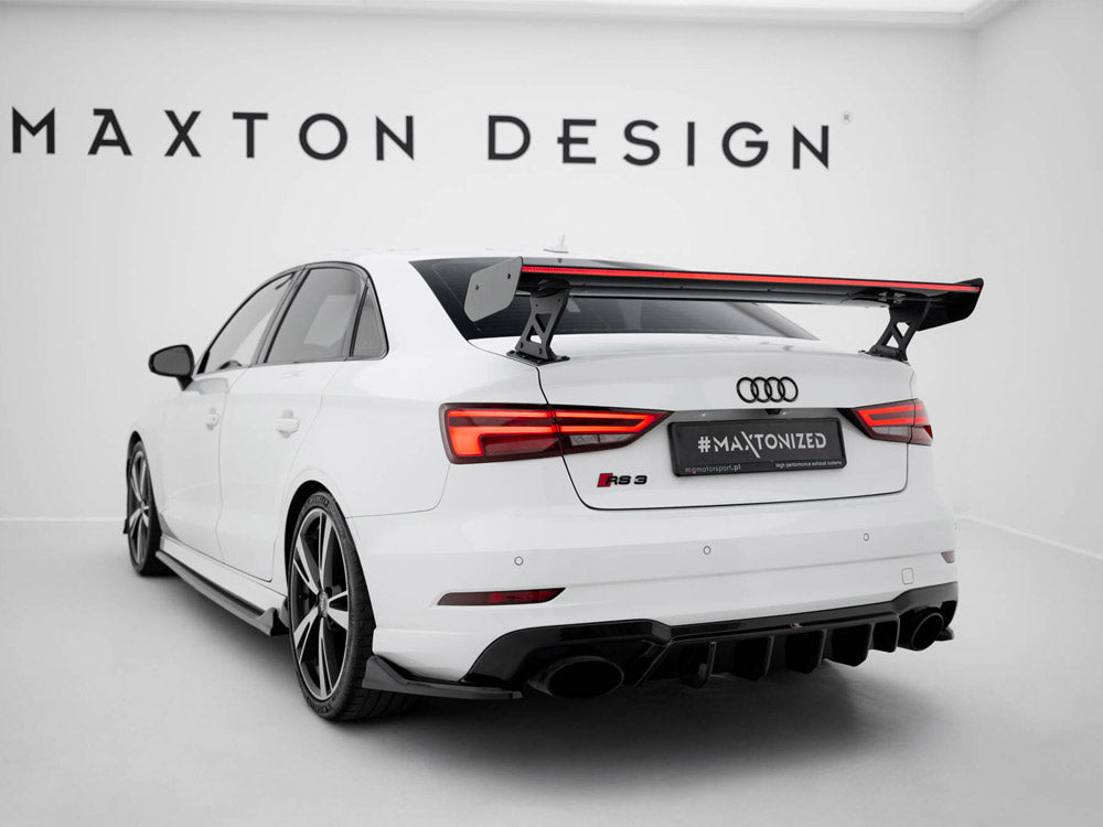 Maxton Design Carbon Spoiler With External Brackets Uprights + LED Audi A3 / A3 S-Line / S3 / RS3 Sedan 8V / 8V Facelift - CF-AU-S3-8V-S-WING5-EXT-245-P+LED - Image 7