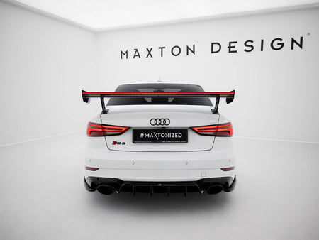 Maxton Design Carbon Spoiler With External Brackets Uprights + LED Audi A3 / A3 S-Line / S3 / RS3 Sedan 8V / 8V Facelift - CF-AU-S3-8V-S-WING5-EXT-245-P+LED - Image 8