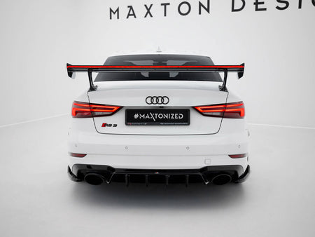 Maxton Design Carbon Spoiler With External Brackets Uprights + LED Audi A3 / A3 S-Line / S3 / RS3 Sedan 8V / 8V Facelift - CF-AU-S3-8V-S-WING5-EXT-245-P+LED - Image 9