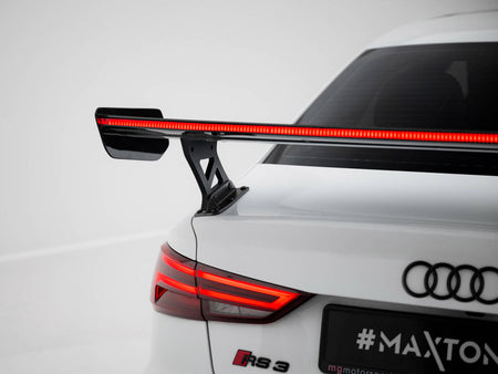 Maxton Design Carbon Spoiler With External Brackets Uprights + LED Audi A3 / A3 S-Line / S3 / RS3 Sedan 8V / 8V Facelift - CF-AU-S3-8V-S-WING5-EXT-245-P+LED - Image 11