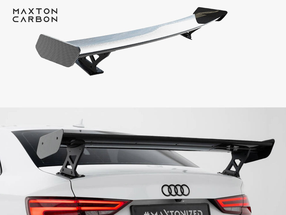 Carbon Spoiler With External Brackets Uprights Audi A3 / A3 S-Line / S3 / RS3 Sedan 8V / 8V Facelift