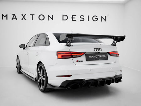 Maxton Design Carbon Spoiler With External Brackets Uprights Audi A3 / A3 S-Line / S3 / RS3 Sedan 8V / 8V Facelift - CF-AU-S3-8V-S-WING5-EXT-245-P - Image 2