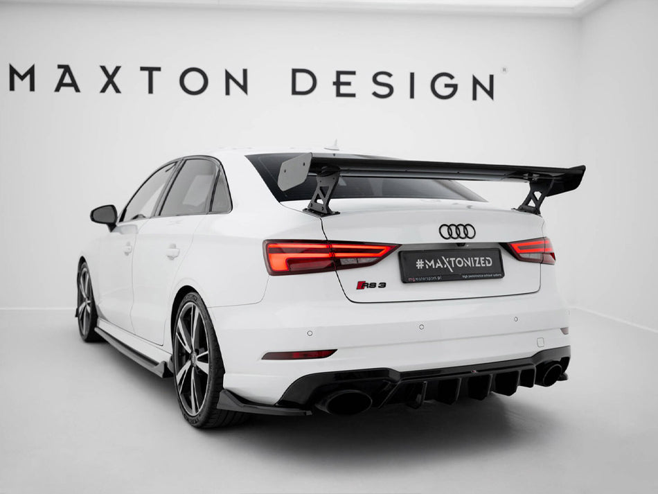 Maxton Design Carbon Spoiler With External Brackets Uprights Audi A3 / A3 S-Line / S3 / RS3 Sedan 8V / 8V Facelift - CF-AU-S3-8V-S-WING5-EXT-245-P - Image 2