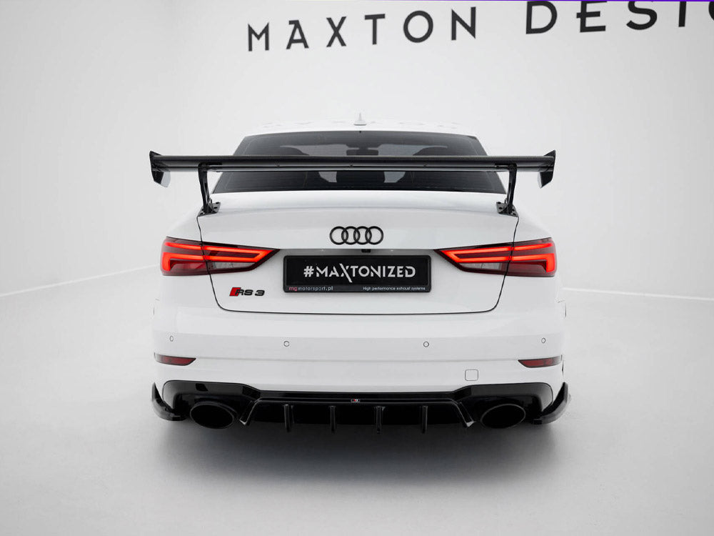 Maxton Design Carbon Spoiler With External Brackets Uprights Audi A3 / A3 S-Line / S3 / RS3 Sedan 8V / 8V Facelift - CF-AU-S3-8V-S-WING5-EXT-245-P - Image 3